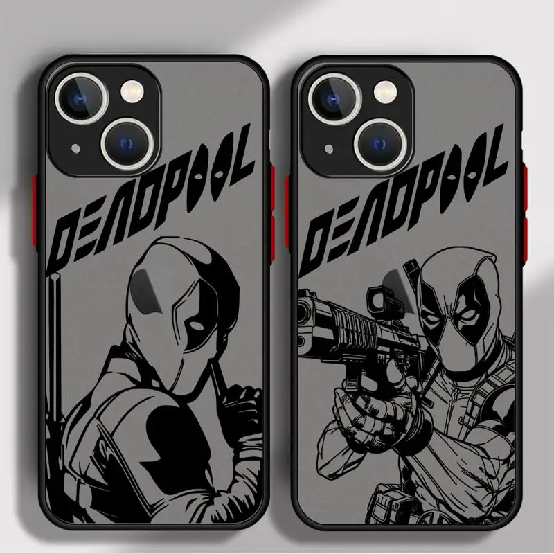 phone case for Apple iPhone 15 16 14 pro max 8 11 12pro xs x 13 mini Los casos matte frosted fundas Marvel New Mutants Deadpool