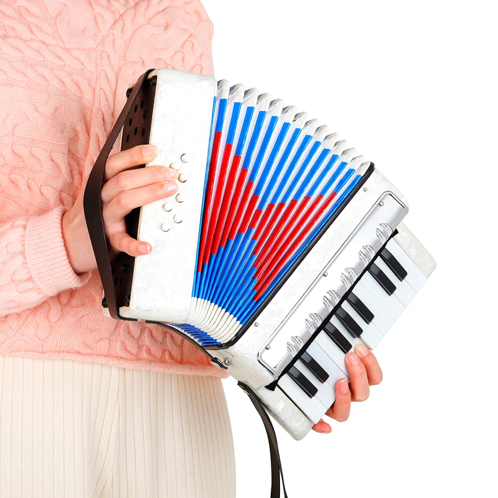 

Accordion White Portable Musical Instrument For Abs Concertina Educational Plaything Hand-Eye Coordination