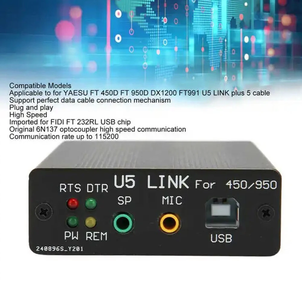 U5 Link Radio Connector for YAESU FT-891 FT991 FT-817ND FT-450D FT-950D DX1200 with Power Amplifier Interface