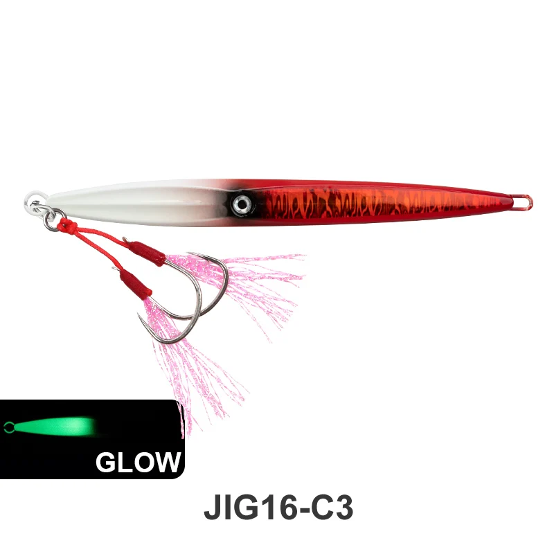 TEASER J16 40g-500g Metall Sinking Jigbiat Salzwasser Karpfen Hecht Peche Jig Spinner Köder Angeln Meer-brasse Jigging Köder mit Haken
