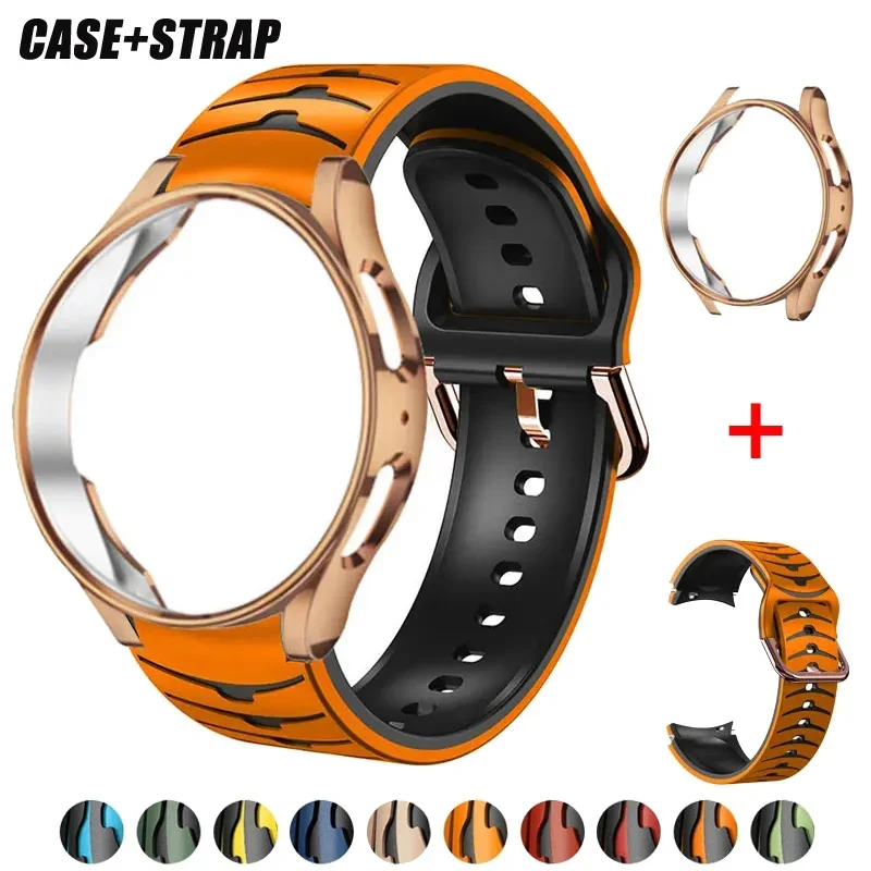 سوار سيليكون بدون ثغرات لساعة سامسونج جالاكسي ، حزام وعلبة ، سوار كوريا ، جالاكسي 5 برو ، 4 ، 5 ، 6 كلاسيك ، 44 ، 40 ، 43 ، 47 45 أو