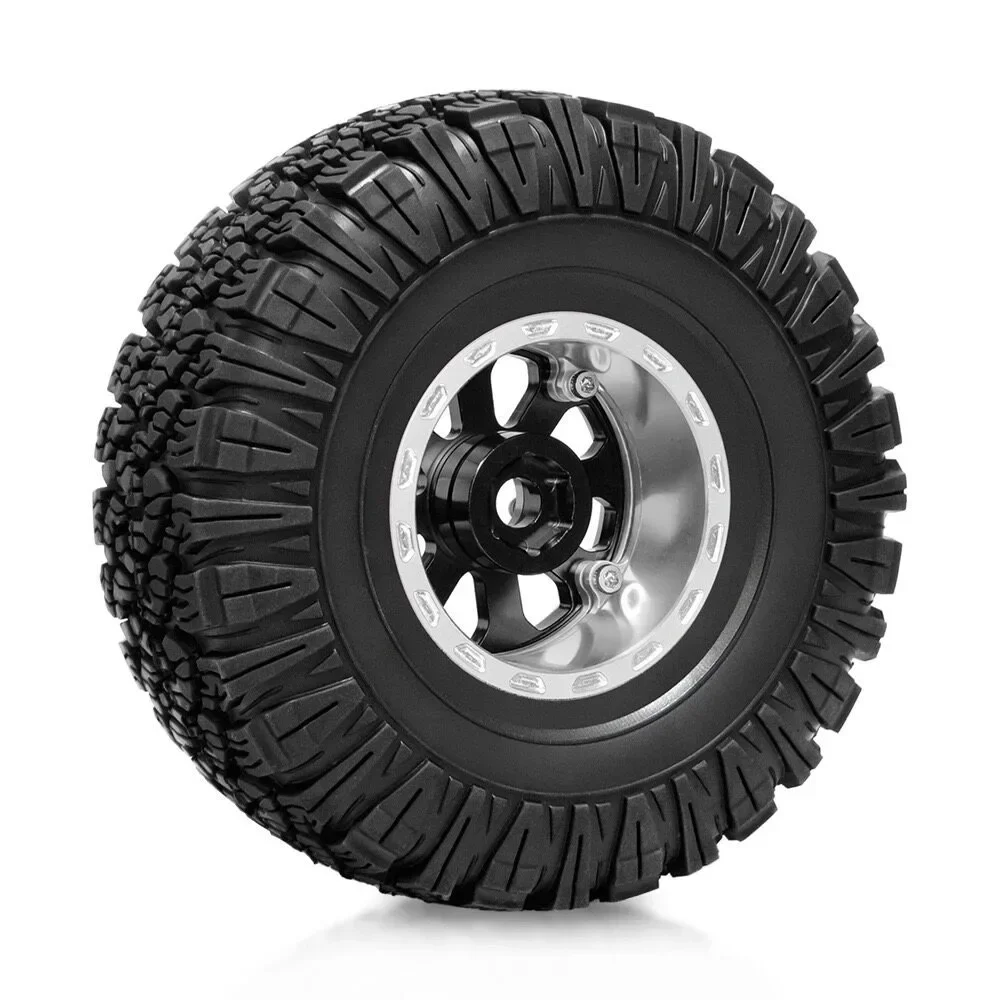 1.9 Inch 115mm Rubber Tires+metal Wheel Hub For 1/10 Rc Crawler Car Traxxas Trx4 Trx6 Axial Scx10 90046 Redcat Yikong Rc4wd Rgt
