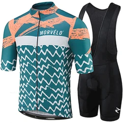 Morvelo Cycling Clothing Bike Jersey Quick Dry Mens Bicycle Clothes Summer Quick Step Team Cycling Jerseys Gel New Shorts Set