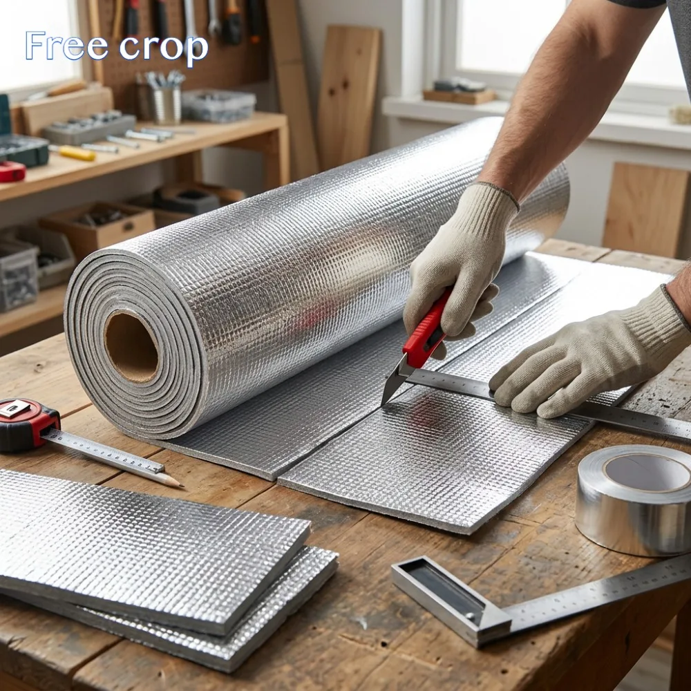 6/9mm-50x200cm Double-Sided Reflective Aluminum Foil Thermal Insulation Cotton Ideal for Windows RVs Garage Doors Pipe Room Roof image 6