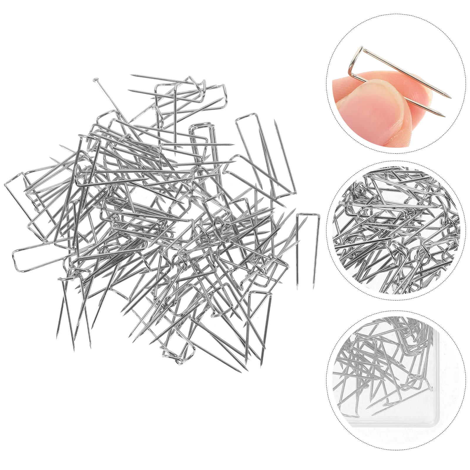 دبابيس خياطة متعددة على شكل حرف U قابلة لإعادة الاستخدام، لوازم خياطة اللحف الصلبة المدببة، إبر سطحية أملس للحرف اليدوية من القماش #1