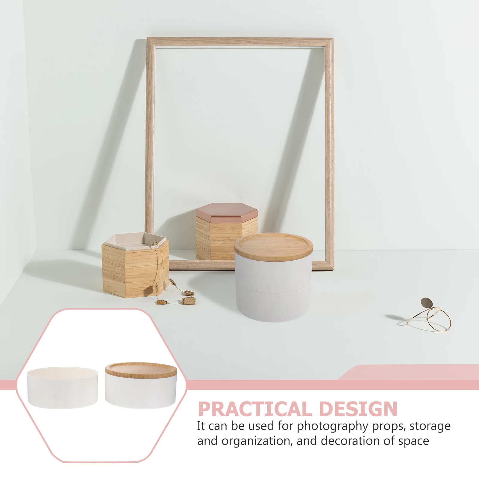 

1Pcs Jewelry Box Bamboo Lid Multi-Layer Stackable Compact Jewelry Storage Container Ring Bracelet Necklace Organizer Gift Case