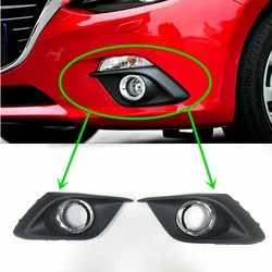 Car body parts bumper grille fog lamp cover with silver plating chrome for Mazda 3 Axela 2014 to 2016 BM