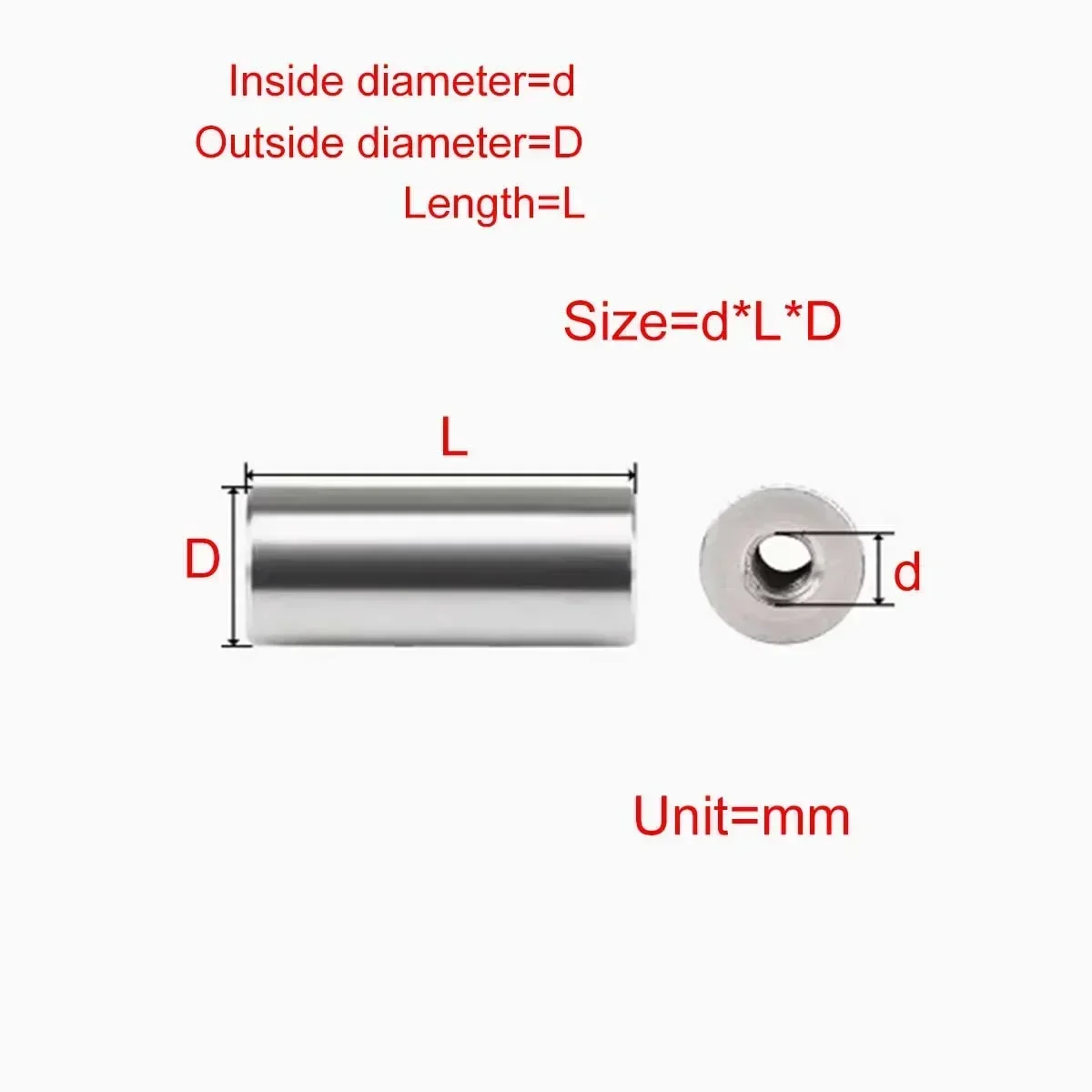 Stainless Steel Extended Round Nut Connecting Column Inner Tooth Cylindrical   Pin M3M4M5M6M8