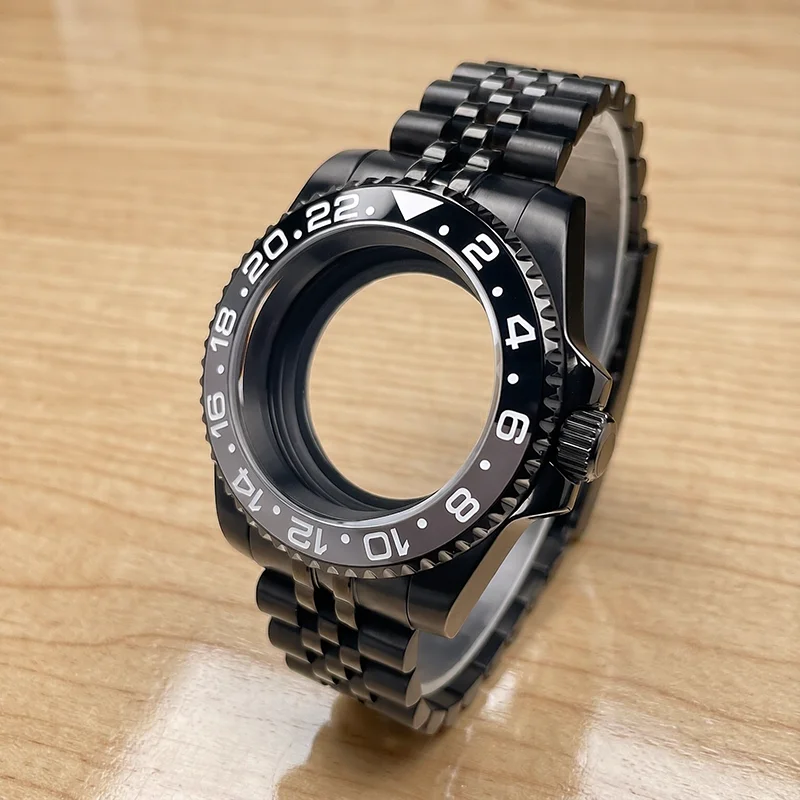 40mm NH35 case - Sapphire crystal steel strap, compatible with NH34/NH35/NH36 movements at 120 Clicks suitable for 28.5mm dials