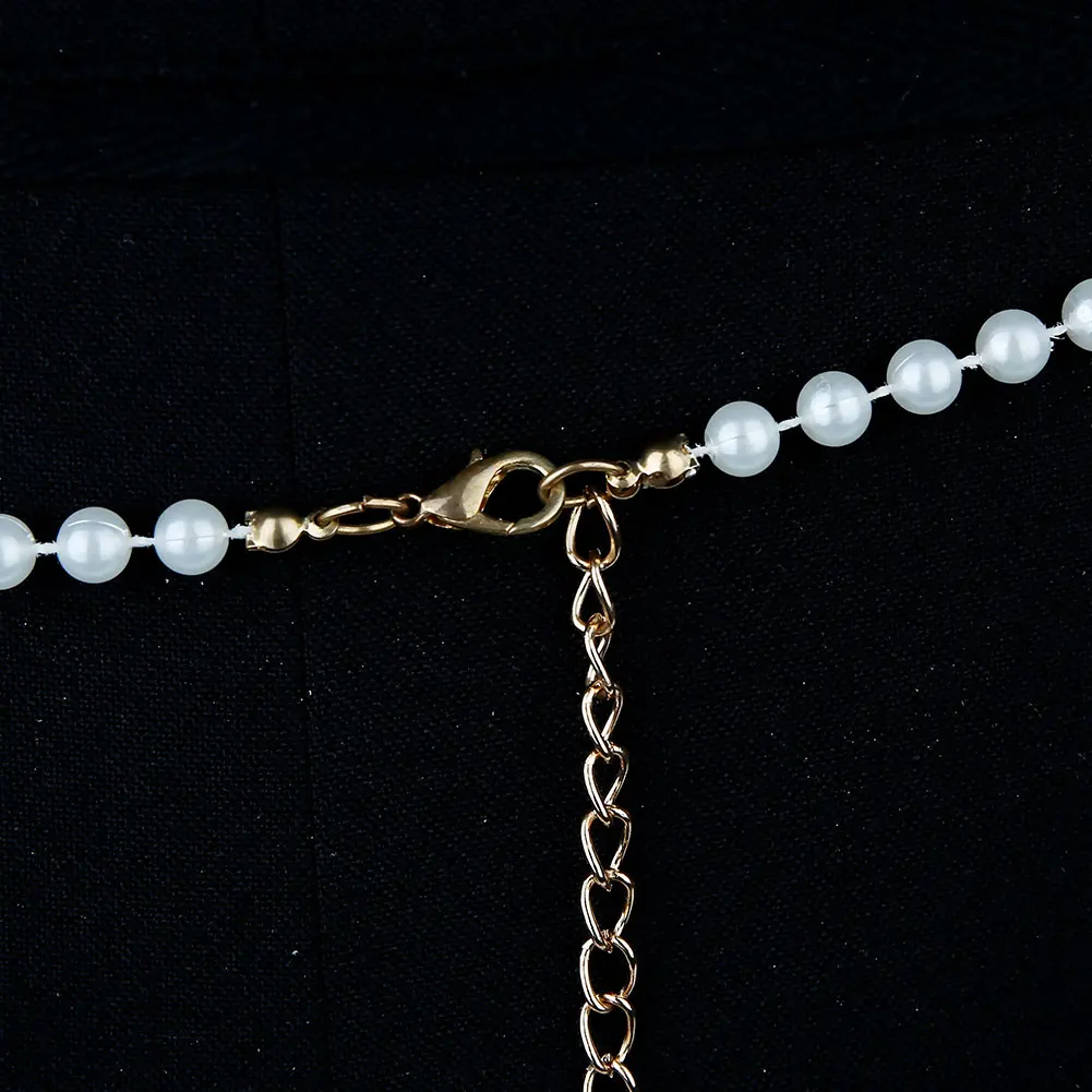 Adjustable Halter Pearl Top Body Chain Women's Fashion Shoulder Necklaces Bra Chain Jewelry Sexy Wedding Dress Accessories image 5