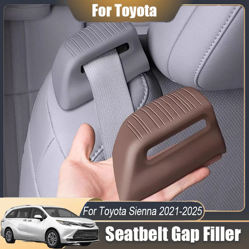 For Toyota Sienna 2021 2022 2023 2024 2025 Car Seatbelt Gap Filler Silicone Cover Protector Decoration Accessories Kit