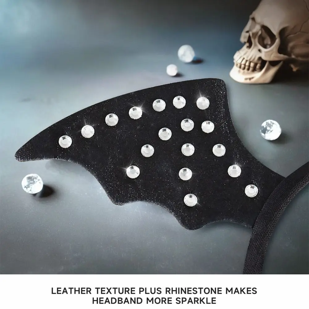 グリッターバットヘッドバンド羽セット折りたたみ式ブラックバットコスチュームキット鉄線弾性ショルダーストラップハロウィンコスプレ衣装