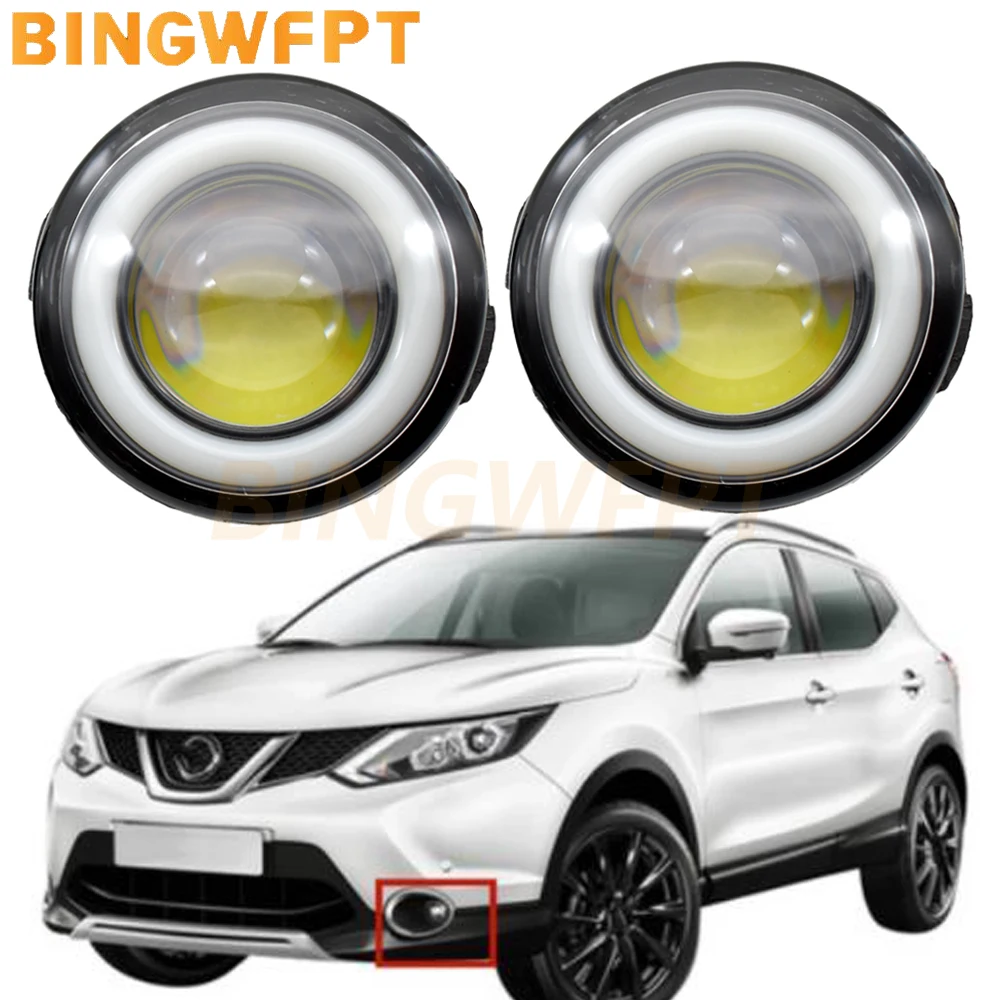 

For Nissan Qashqai J11 J11_ Closed Off-Road Vehicle 2013-2017 Car Front Fog Light LED Halo Ring Angel Eye DRL Daytime Running