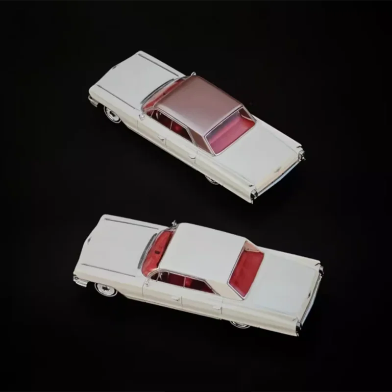 

Миниатюрная модель автомобиля MK Diecast 1:64, винтажный автомобиль DeVille, белый, из сплава, классическая коллекционная модель, сувенир, украшение, для демонстрации