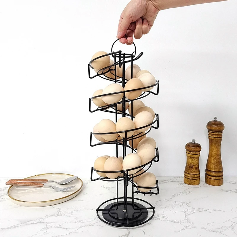 

Egg Holder - Freestanding Egg Storage For Kitchen Holds Up Rotatable. Egg Anti-Slip Base