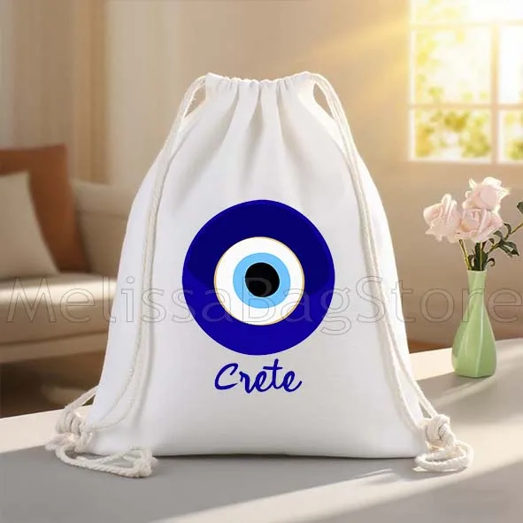 نزار حسن الحظ كريتي اليونان ماتي الأزرق عين الشر قماش الرباط أكياس كرة القدم على ظهره الصالة الرياضية Sackpack الهدايا سلسلة حقيبة للمشي لمسافات طويلة #3