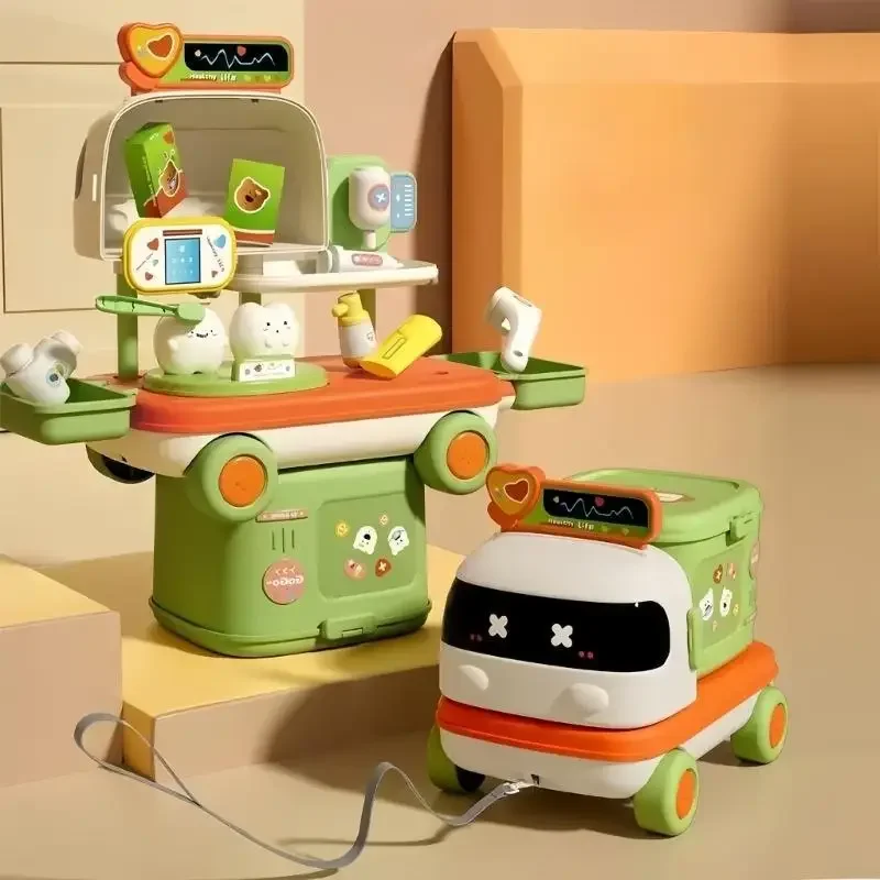 Conjunto modular maquiagem para cozinha, jogo simulação com veículo brinquedo para aprendizagem na primeira infância e