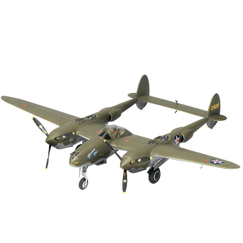 Academy assembled airplane model kit 12208 American P-38F Glacier Girl lightning fighter 1/48