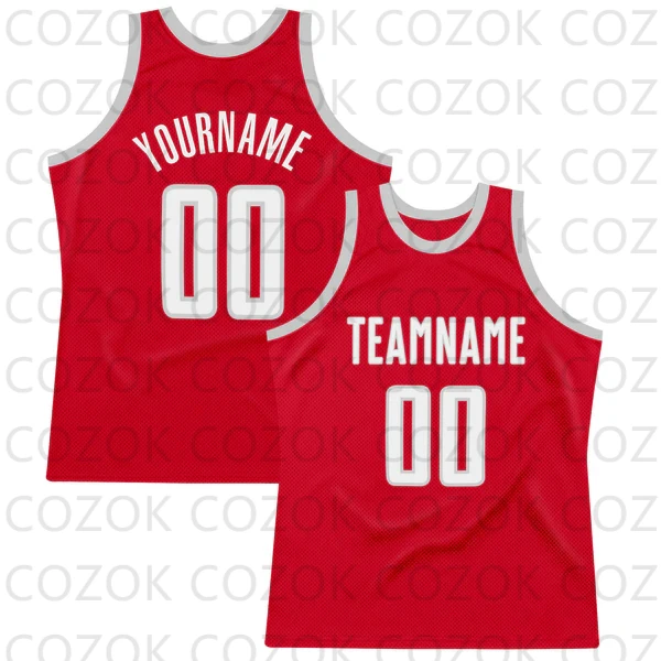 Custom Red Series Basketball Jersey Basketball Tank Tops O-neck for Men Personalized Team Unisex Top image 6