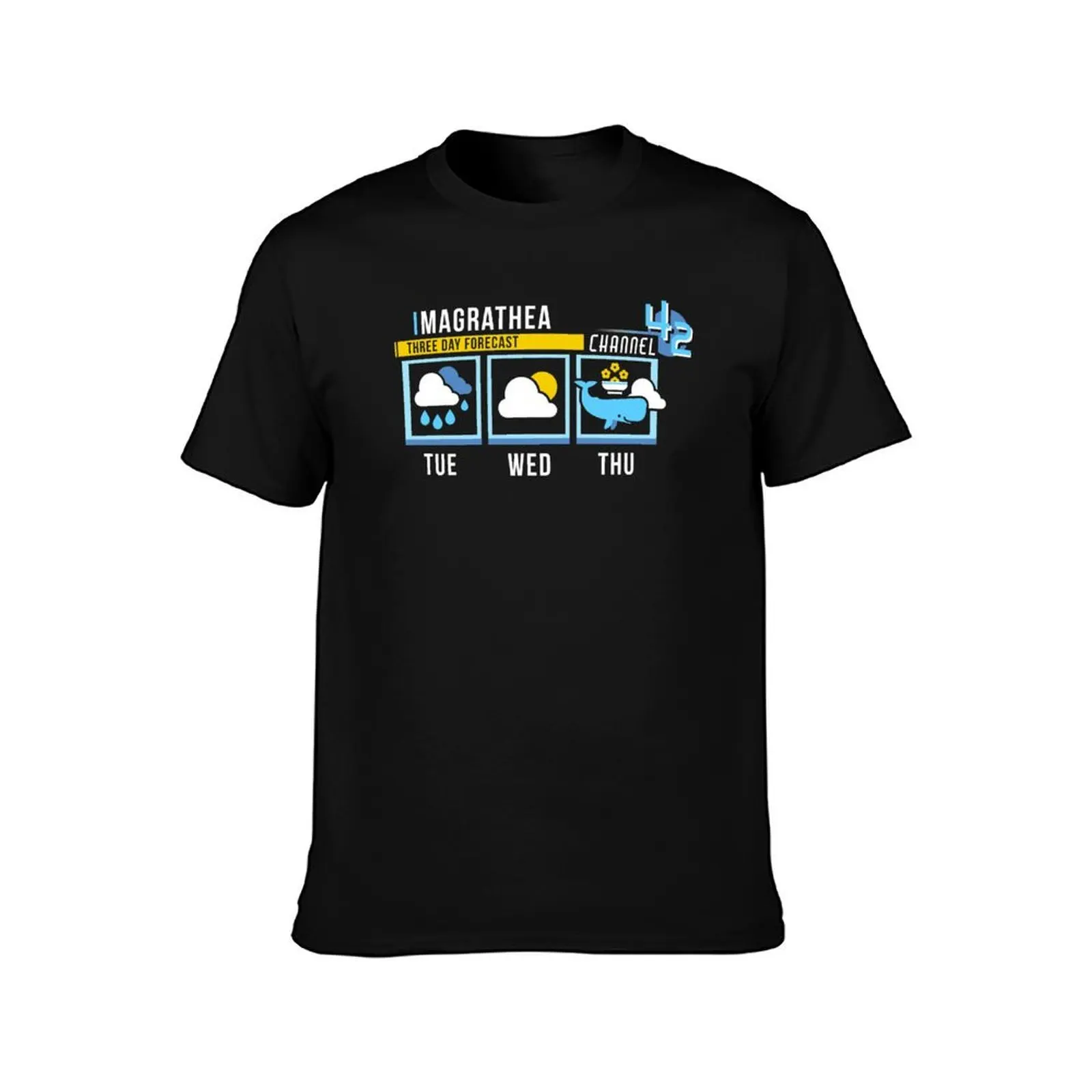 Magrathea 5-Day Forecast T-Shirt, Summer Casual Cotton Tee, Oversized Streetwear Tops, Vintage Graphic Print, Unisex Men Women