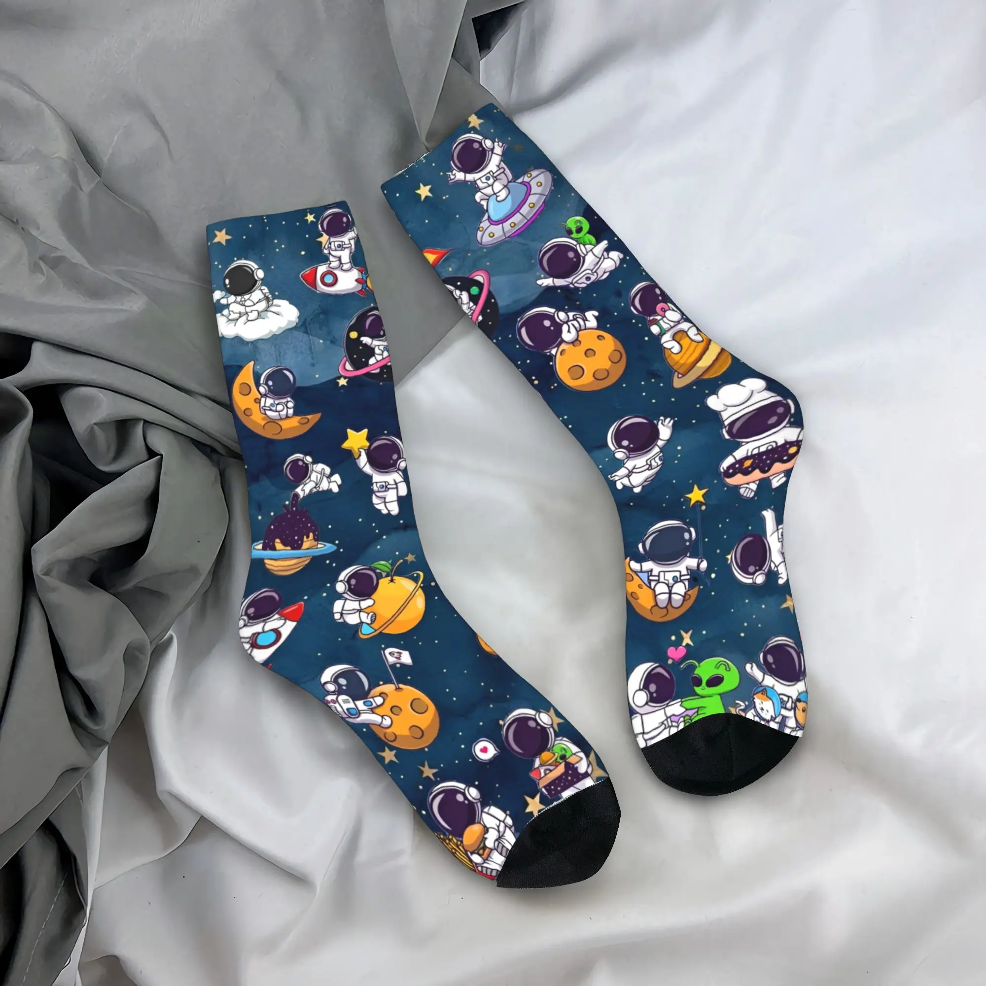 

Астронавт, космическая планета, чулки, носки в стиле ретро, мужские носки унисекс, носки высокого качества, зимние нескользящие носки с рисунком для скалолазания, подарок на день рождения