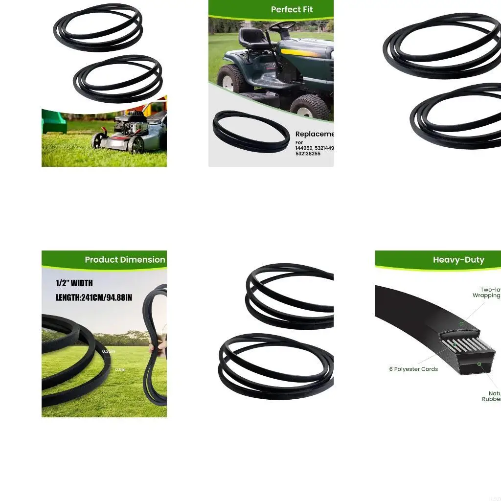 62KD Mower Deck V-Belt Pair, 2 Pack 95 Inch Inner Length for Deck Repair Tasks