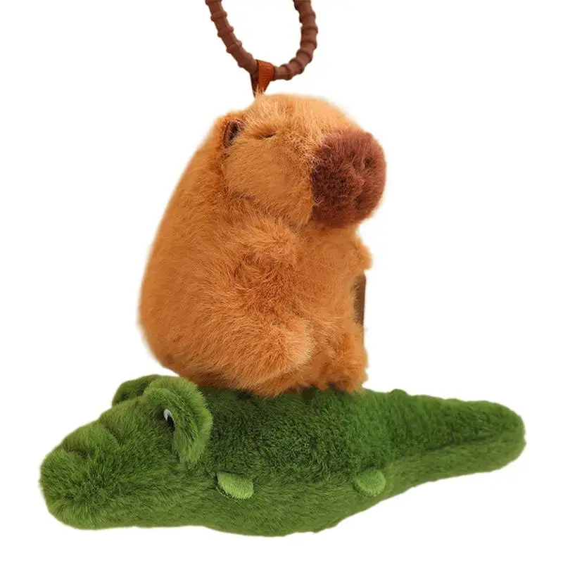 Stuffed Doll Key Chain Cute Stuffed Capybara Doll Keyring Soft Plush Animal Toy Pendant Keychain Decor For Backpack Car