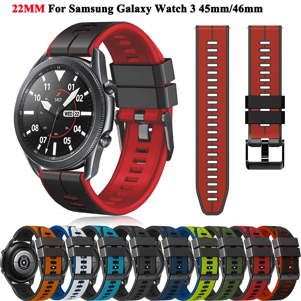 22MMSilicone Watchband Strap For Samsung Galaxy Watch 46mm/3 45mm/Gear S3 Classic/Frontier Smartwatch Bracelet Huawei GT2/3 Belt