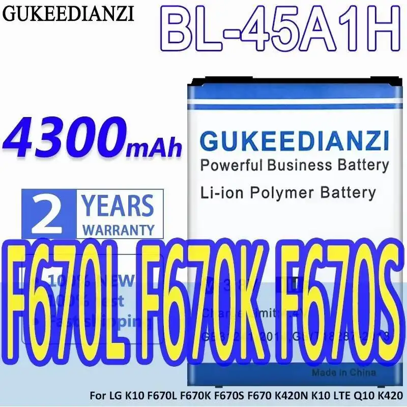 

Safe Mobile Phone Battery 4300Mah BL-45A1H For LG K10 F670L F670K F670S F670 K420N Lte Q10 K420