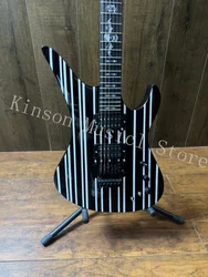 Synyster Gates electric guitar black and white striped Tremolo Electric Guitar In stock