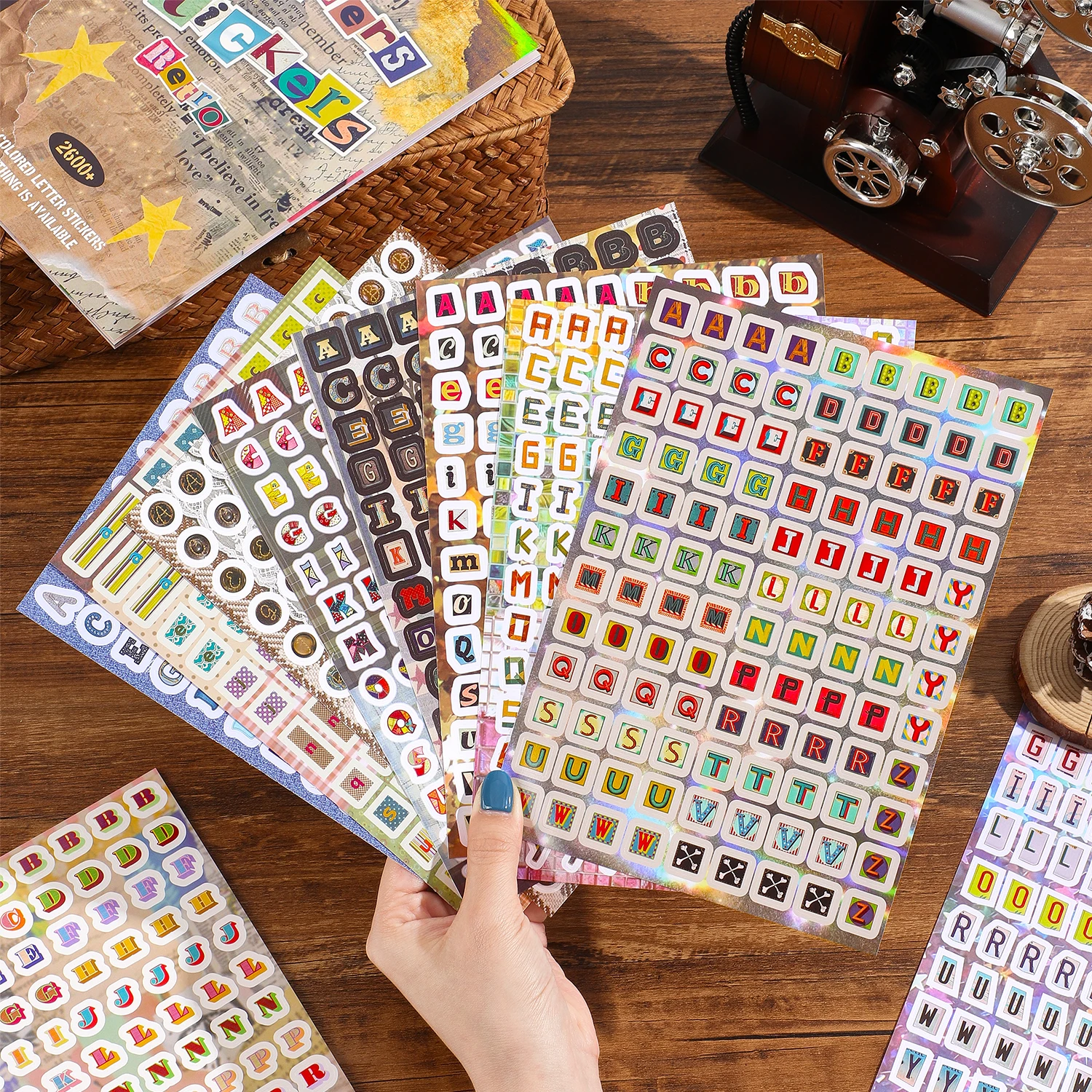 2600+ Buah Stiker Alfabet Retr - Vintage Collectible Books ulasan dan harga