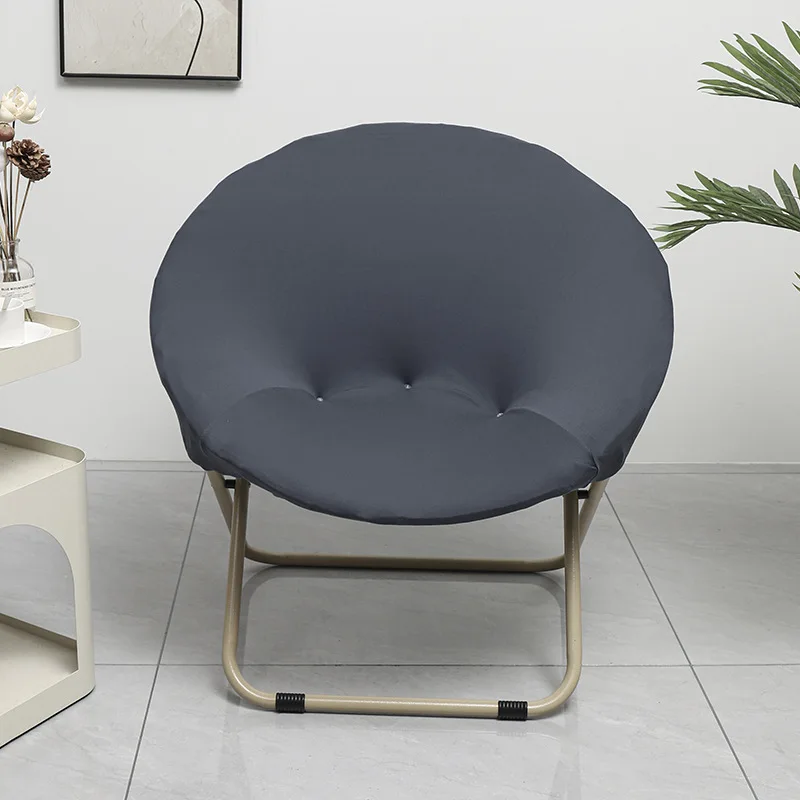 

High Elastic Milk Silk Moon Chair Cover Solid Color Round Saucer Chair Slipcover Stretchable Office Lunch Break Chair Dust Cover