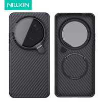 For Xiaomi 15 Ultra Case Nillkin CarboProp Aramid Fiber Magnetic Kevlar Aluminium Alloy Transparent Camera Lens Stand Cover