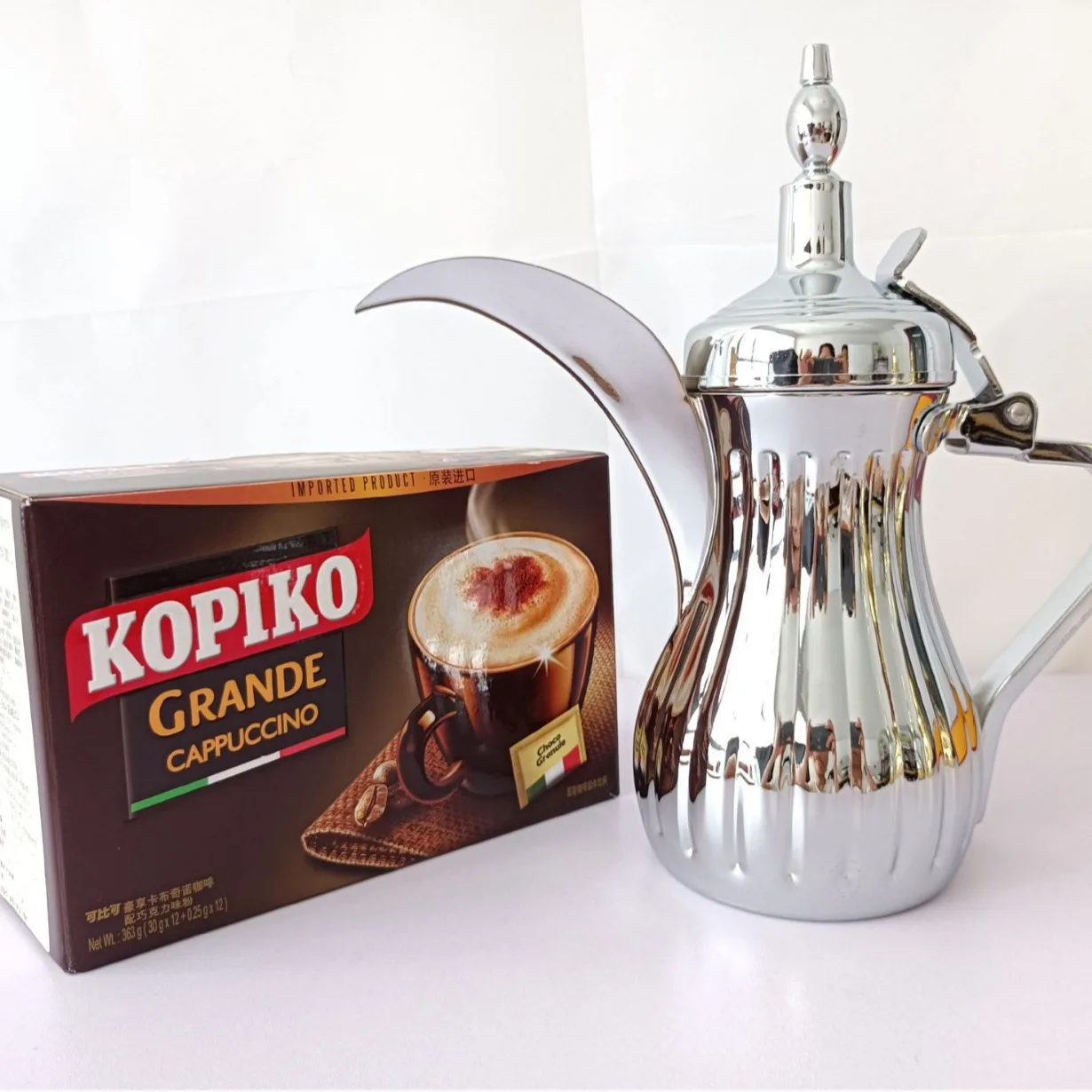 

Stainless steel kettle dallah pot middle east gold silver teapot eagle beak coffee pot three-dimensional striped coffee pot