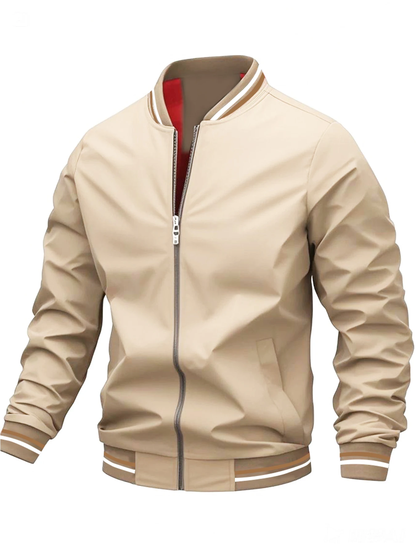 2026 Frühling und Herbst Neue Baseball-Kragen Kurze Lockere Einfarbige Jacke Herren Business Casual Top Dünner Mantel Trend