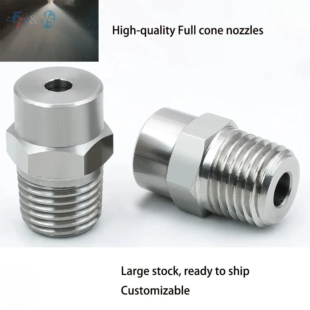Industrial Wide-angle Cone Spray Nozzle, Solid/Hollow Cone Corrosion Resistant Nozzle for Humidification Dust Control Cooling