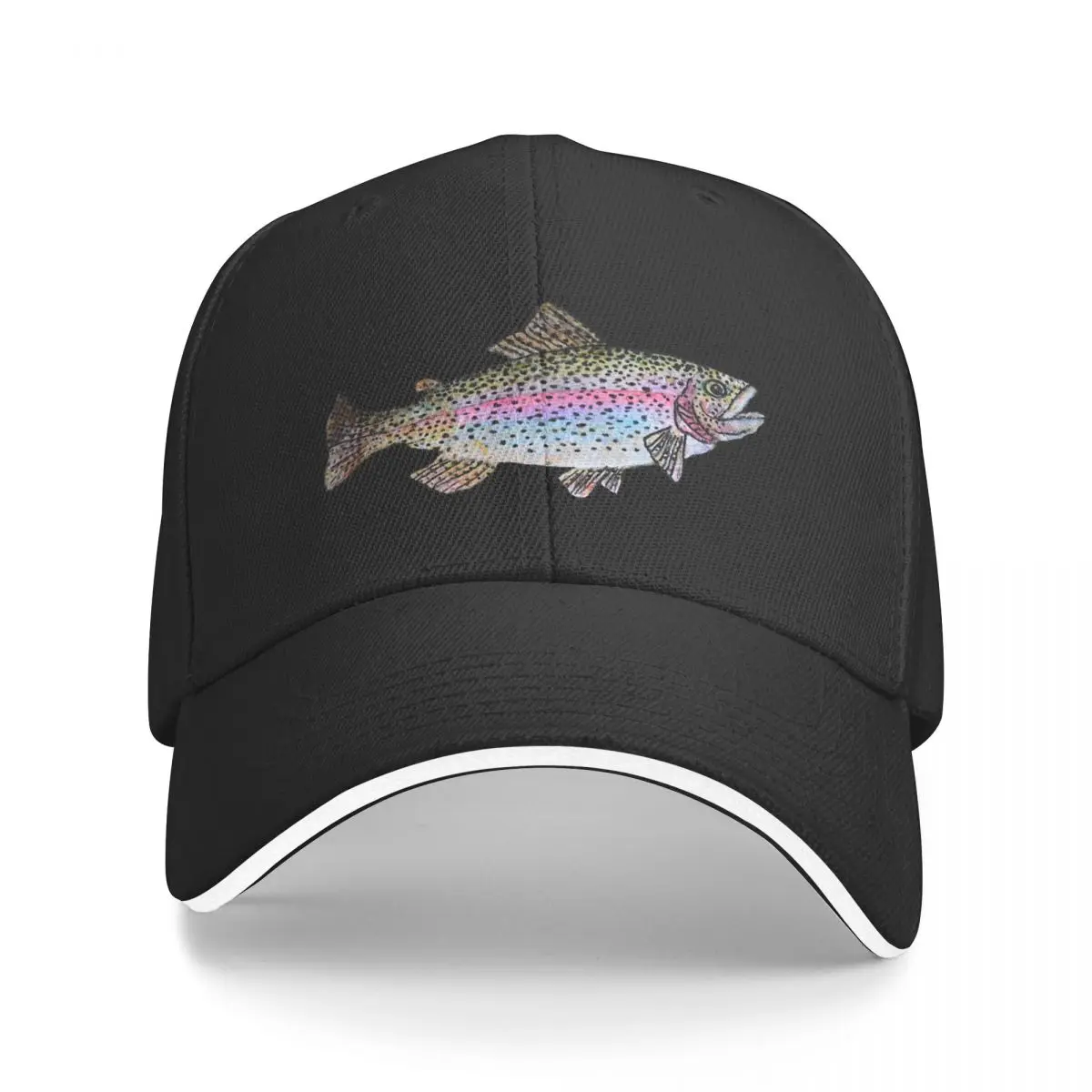 

Rainbow Trout Fish Drawing Baseball Cap Solid Cotton Adjustable Baseball Hat Casquette