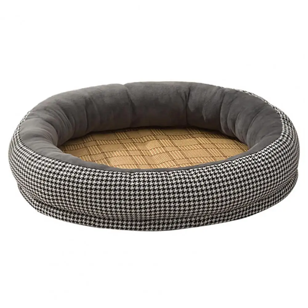 Joint Muscle Pain Relief Pet Bed Cat Nest Fluffy Round Donut Dog Bed with Raised Edge Anti-slip Bottom for Medium for Anxiety