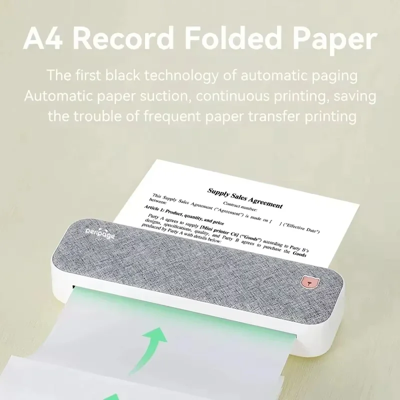 A4 Thermal Printer Paper 100 Pages Folded for Long-lasting, 8.5 x 11 Inch for A40 Printer PocketJet HPRT MT800/MT800Q