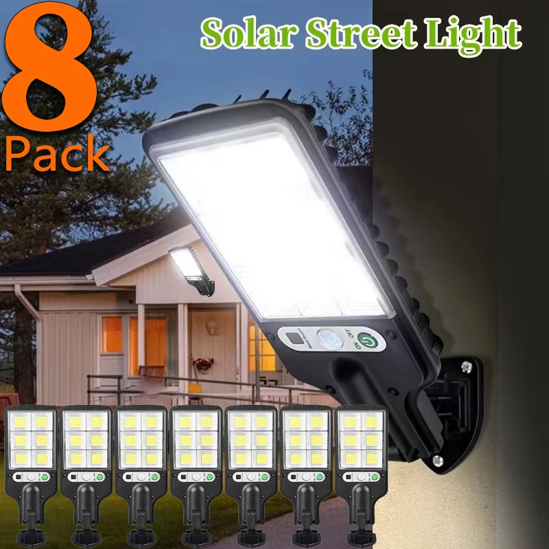 

Solar Street Lights Outdoor, Solar Lamp With 3 Light Mode Waterproof Motion Sensor Security Lighting for Garden Patio Path Yard