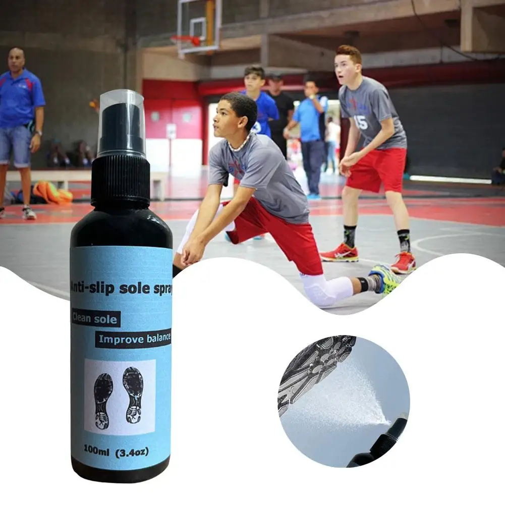 Basketball Shoe Grip Spray 100ml Anti-Slip Sole Spray Spray For Basketball Shoes Shoe Sole Protector Improves Traction Clea N6U6