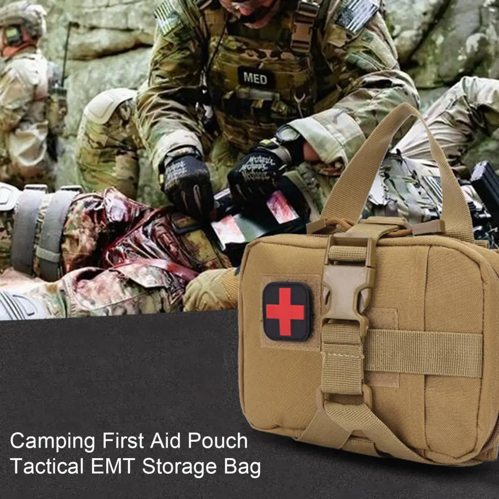 

Storage Bag Practical Zipper Closure Non--Fading First Aid Pouch Medical Organizer Empty Bag Camping Accessories