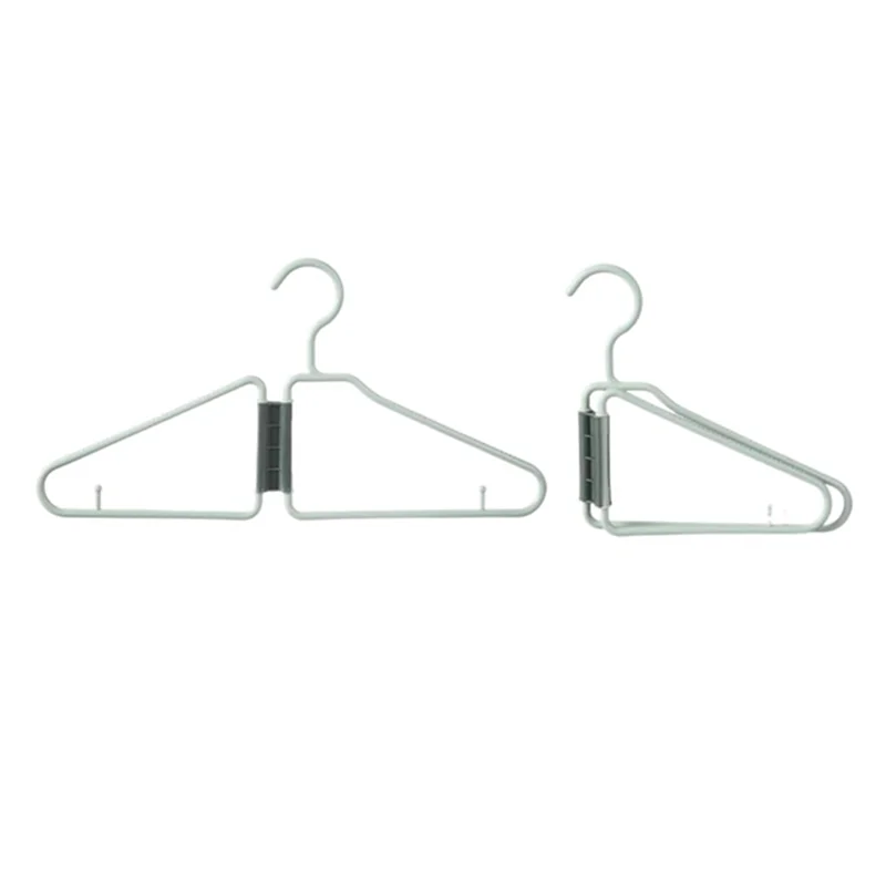 

ABVJ-24Pcs Foldable Hangers, Plastic Foldable Hangers, Portable Folding Clothes Hanger, Foldable Travel Hangers (Green)