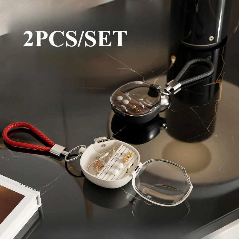 

Plastic Jewelry Organizer Box for Earrings Rings Necklaces, Portable Travel Snap Closure Case Clear Transparent Storage Pouch