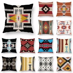 Colorful Navajo Aztec Geometric Printing Pattern Cushion Cover Home Living Room Sofa Decorative Pillow 45*45CM