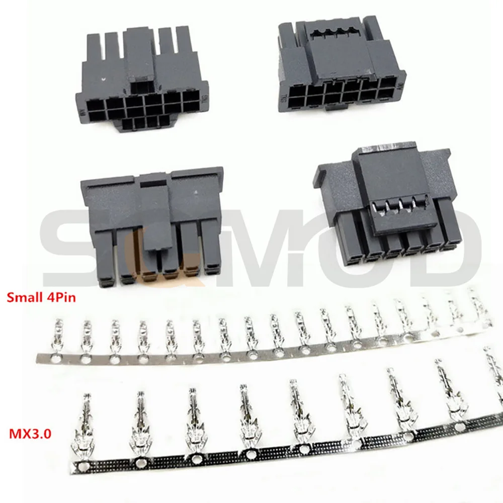 Conector do cabo de alimentação com pinos terminais, GPU macho, PCIe 5.0, 12VHPWR, 16 + 4Pin, 10 conjuntos