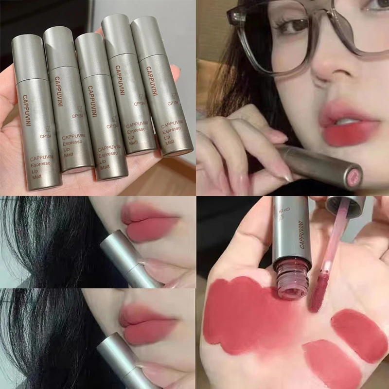 Mini Silver Tube Single Velvet Matte Mist Lipgloss Waterdichte non-stick Cup Lip Glaze Smudge Proof Niet vervagen Vloeibare lippenstift