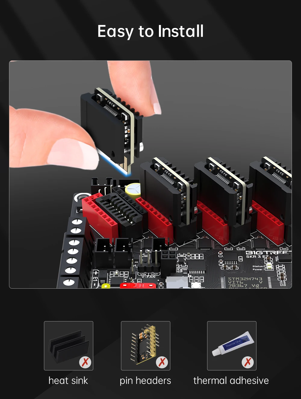 BIGTREETECH BTT SKR 3 EZ 32 Bit Motherboard EZ5160 Pro TMC2208 Upgrade SKR2 Steuerplatine Für Raspberry Pi Ender 3 Ender 5 Drucker – Detail 9