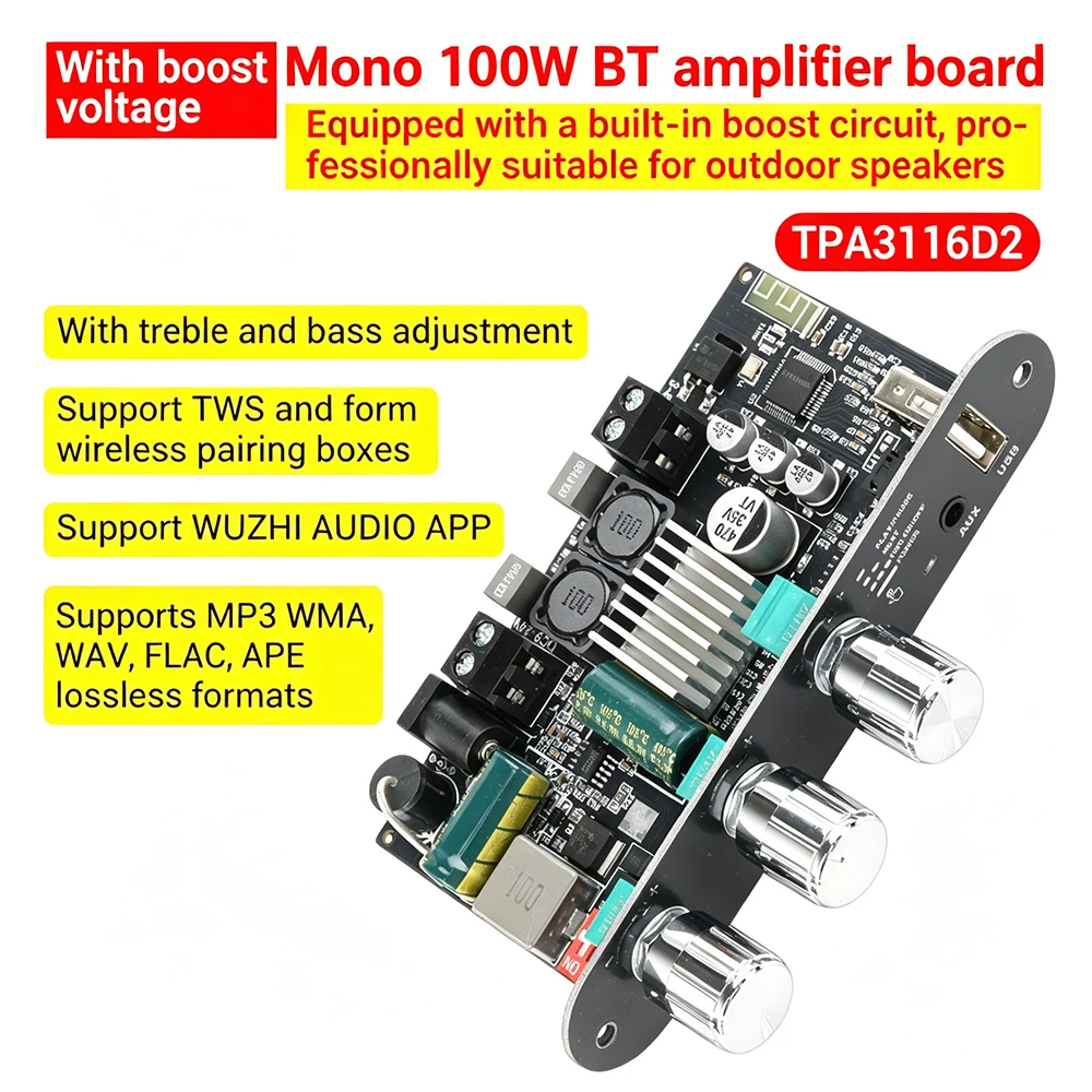 Outdoor Power Module - 100W Mono Bluetooth 5.3 Amplifier Board