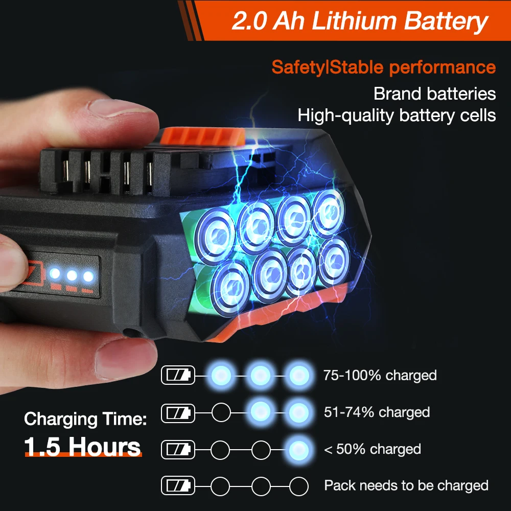 ValueMax 20V Điện Cắt Tỉa Cành Cưa Máy Sạc Mini Dây Thấy Cho Khu Vườn Nhà Dụng Cụ Làm Rau Cau Với Pin Lithium Ion